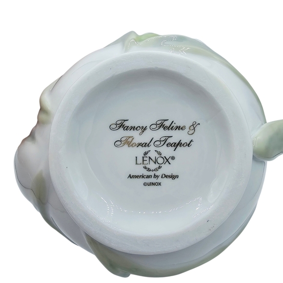 LENOX Fancy Feline and Floral Porcelain Teapot with Box DISCONTINUED - Picture 8 of 11